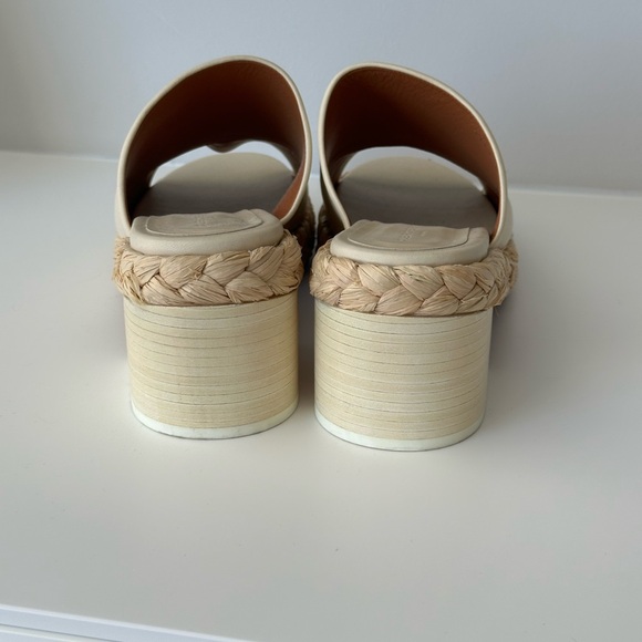 Beige Clergerie Paris “Volfa” suede espadrilles.  3.00inch/75mm jute block heel - Picture 4 of 8